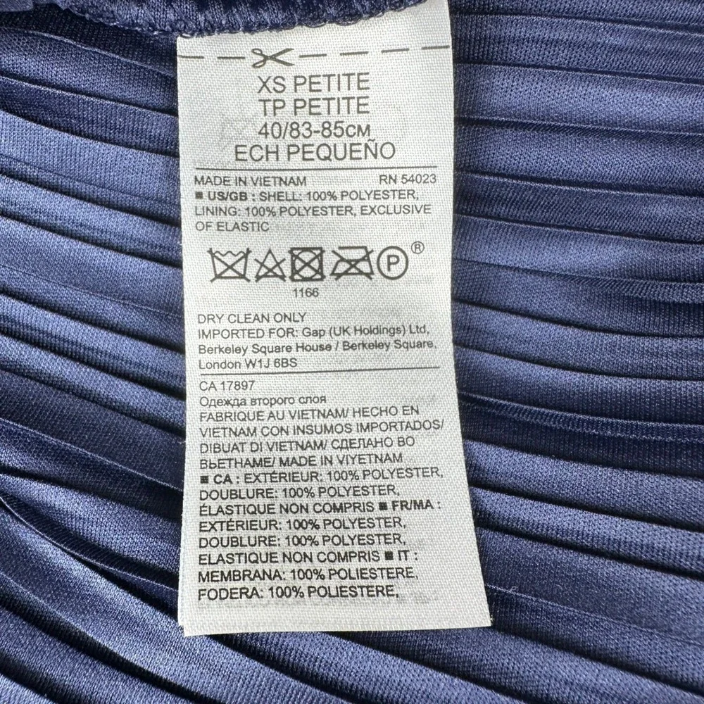 Banana Republic Sleeveless Pleated Dress Women XSP‎ Navy Blue Tiered Cocktail